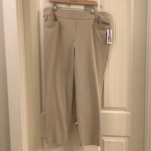 Soft Surroundings Pull On Straight Leg Tan Pants XL New with Tags